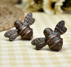 Antique Iron Bee Cabinet Knobs